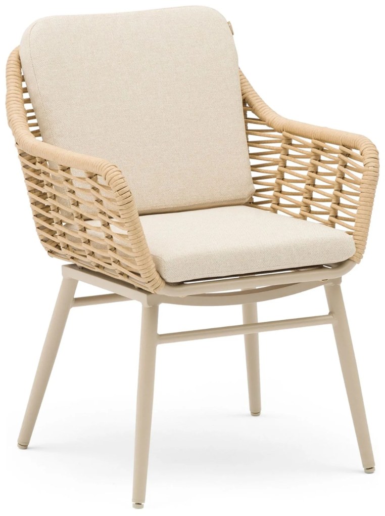 Tuinset Ronde Tuintafel 6 personen 180 cm Aluminium/wicker Taupe Coco Antoni/Fungo