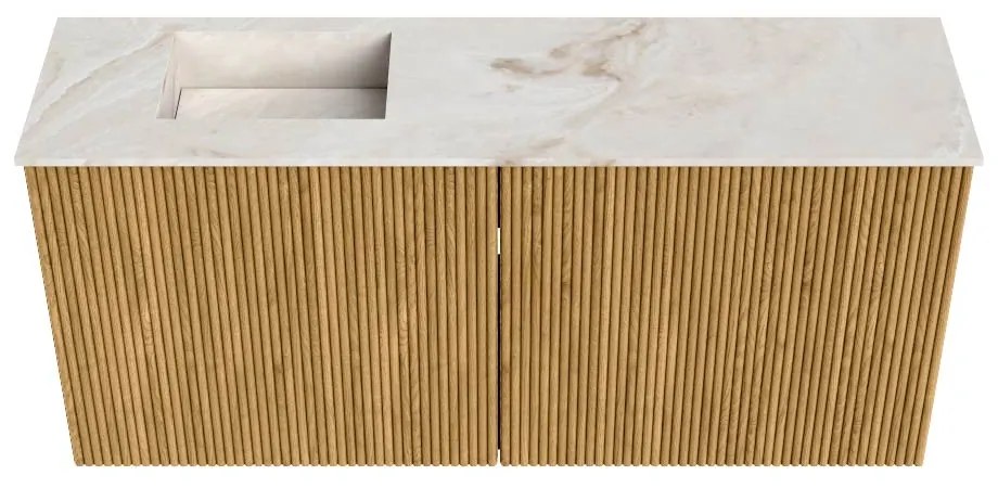 Mondiaz Joya DLux 90cm toiletmeubel oak met wastafel faye links 1 kraangat frappe