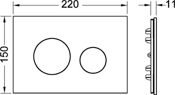 TECE Loop Modulair drukplaat leisteen met toetsen mat chroom