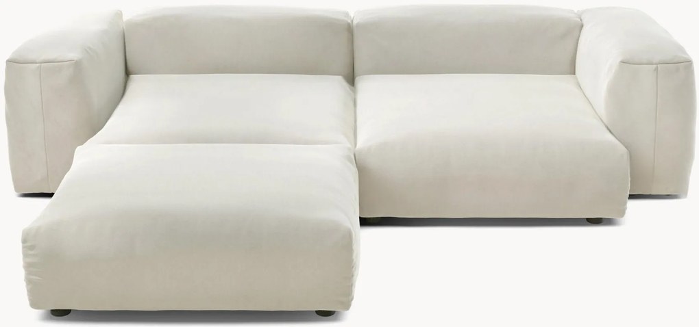 Modulaire fluwelen hoekbank Vetsak (3-zits)