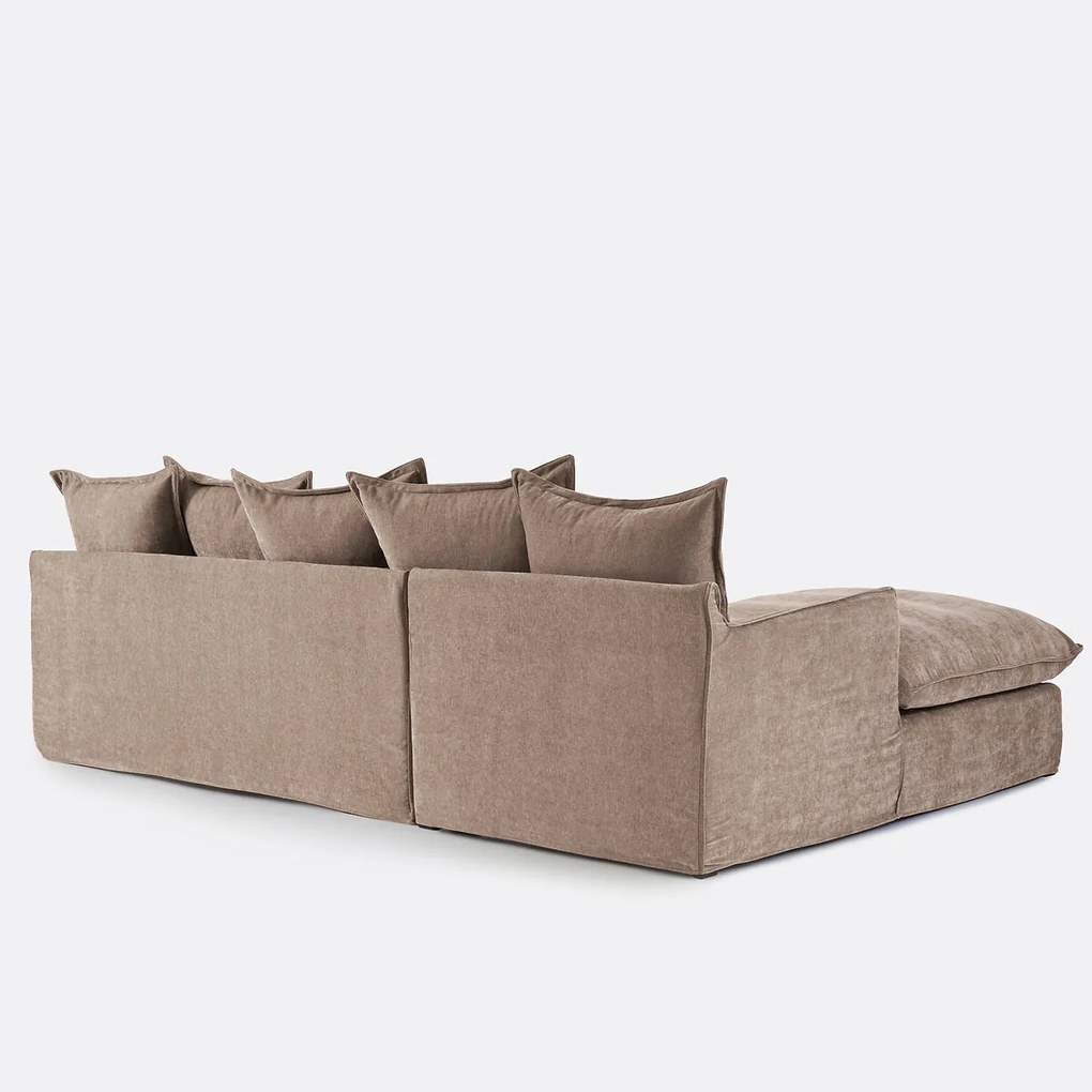 Hoekbank links, afneembare hoes, 4 zits, in gevlekt polyester, ODNA