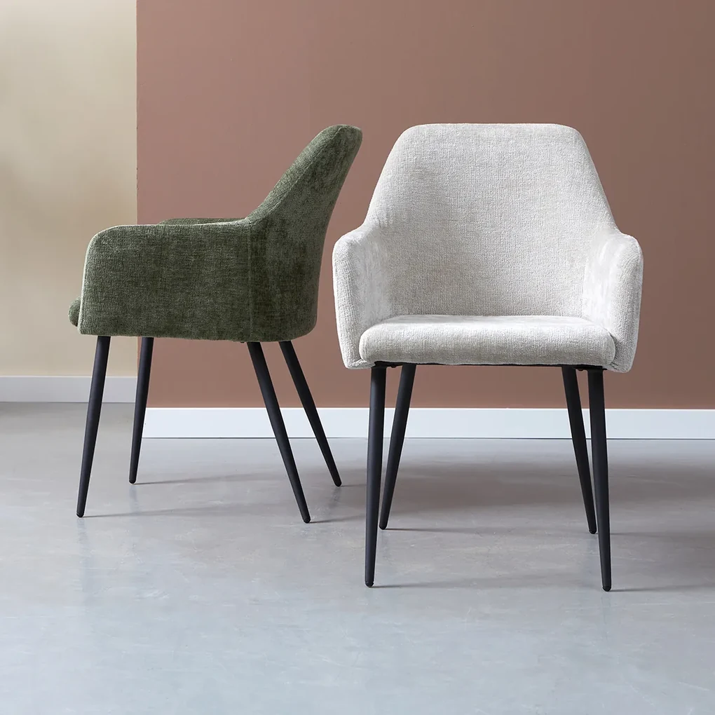 Beige Eetkamerstoel Met Armleuningen