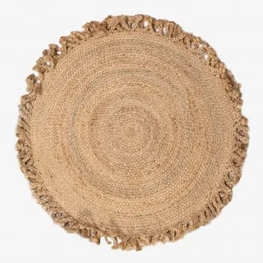 Ronde Vloerkleed Van Natuurlijk Jute Ondes Ø100 Cm - Sklum