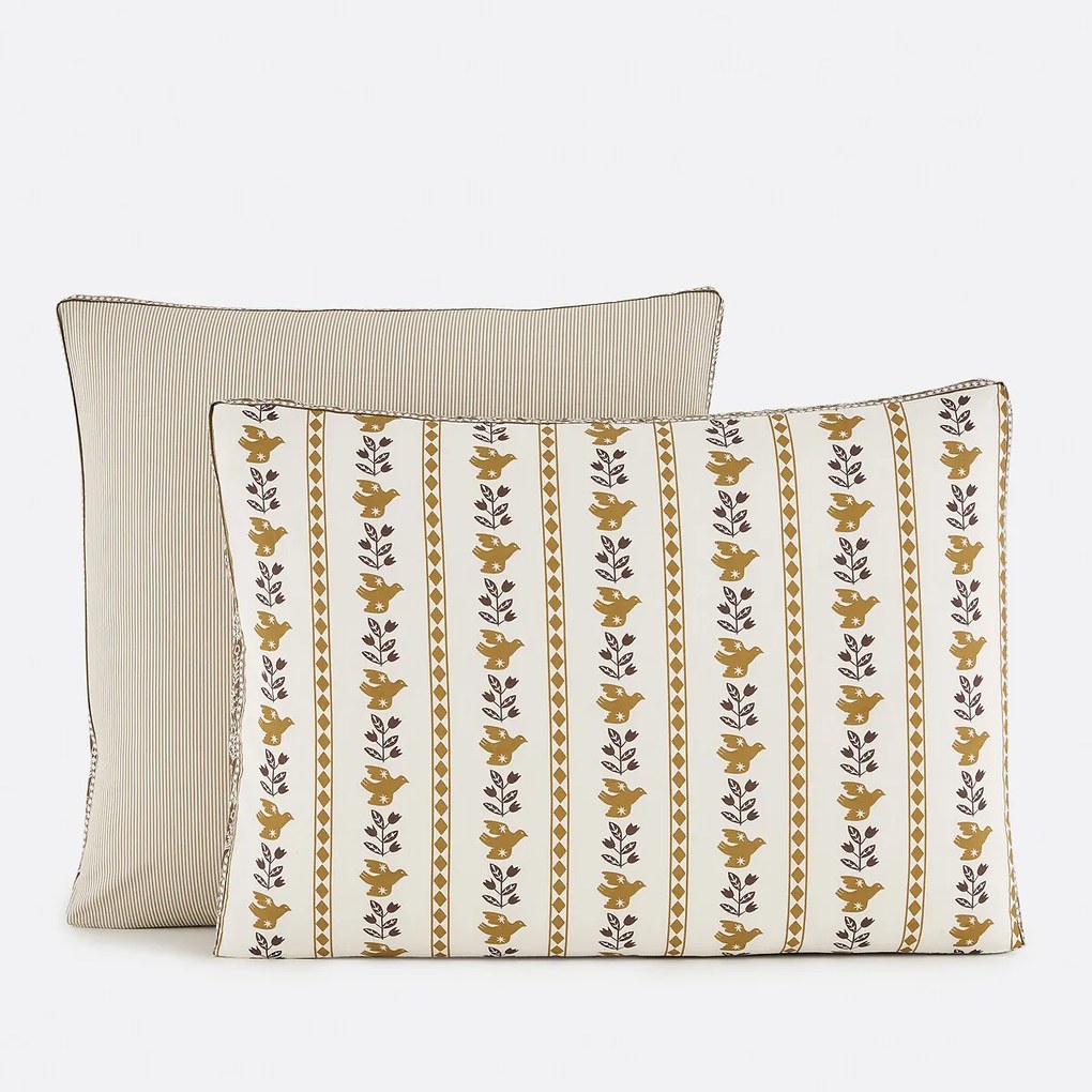 Kussensloop van gewassen katoen, Rosarius