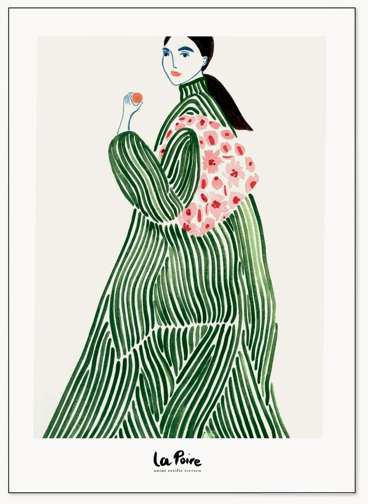 Ingelijste digitale print Green Coat