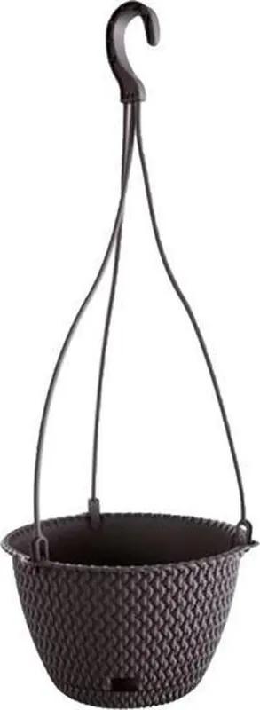 Ronde bloempot hanger 4.8L Prosplasplast splofy ronde WS plastic in antraciet kleur, 27 x 16,6 cm