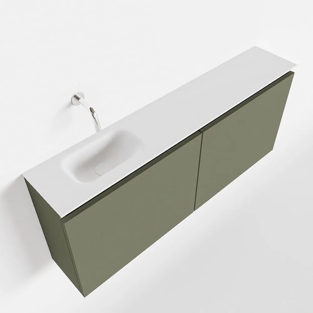 Mondiaz Ture 120cm toiletmeubel army met wastafel talc links geen kraangat