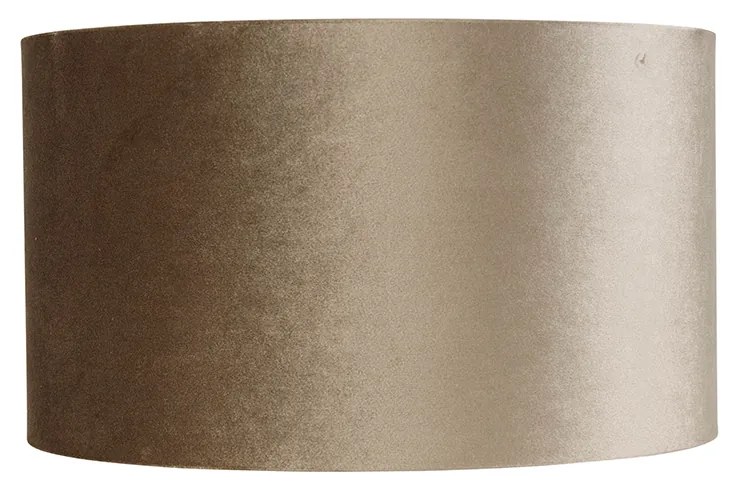 Velours lampenkap taupe rond 35/35/20 Klassiek / Antiek