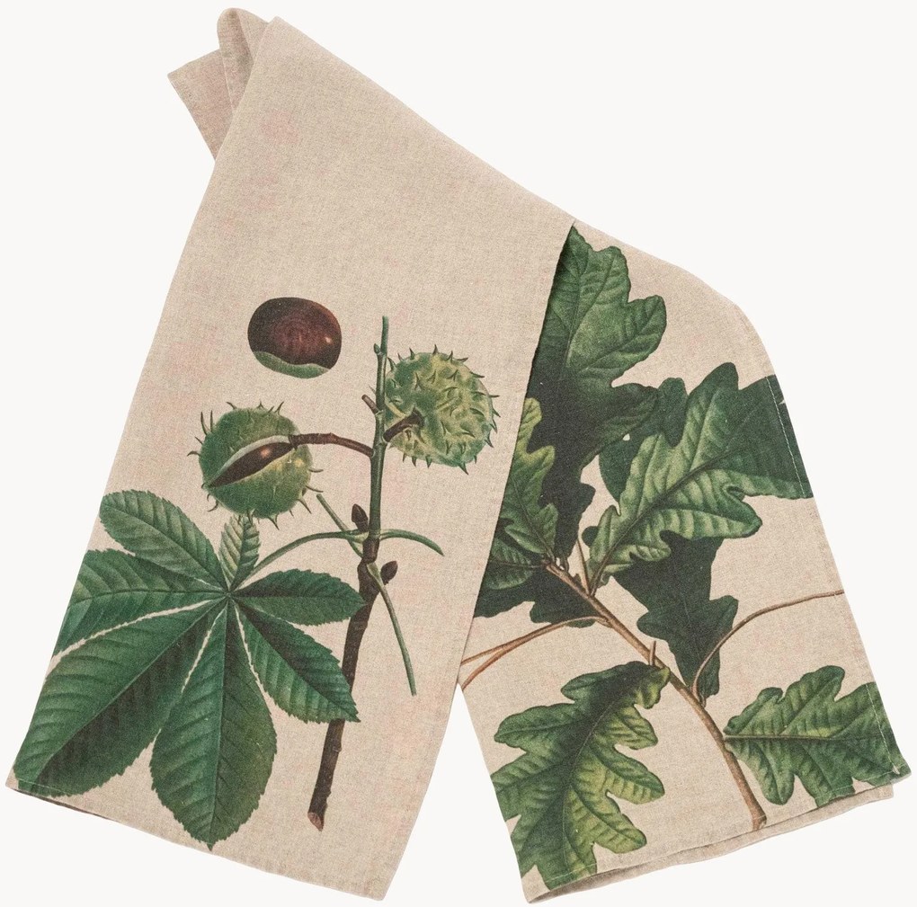 Linnen theedoeken Oak & Horse Chestnut, 2-delig