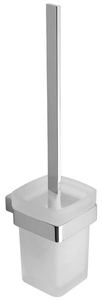 Toiletborstelhouder Sapho Everest Hangend 9.8x37.9 cm Chroom / Satijnglas