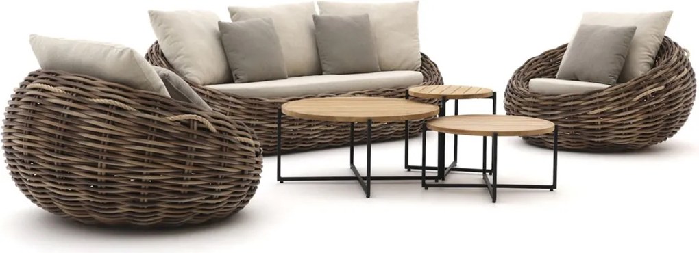 Stoel-bank loungeset Apple Bee | 5 personen | Loungeset Grijs | Aluminium | Kees Smit Tuinmeubelen