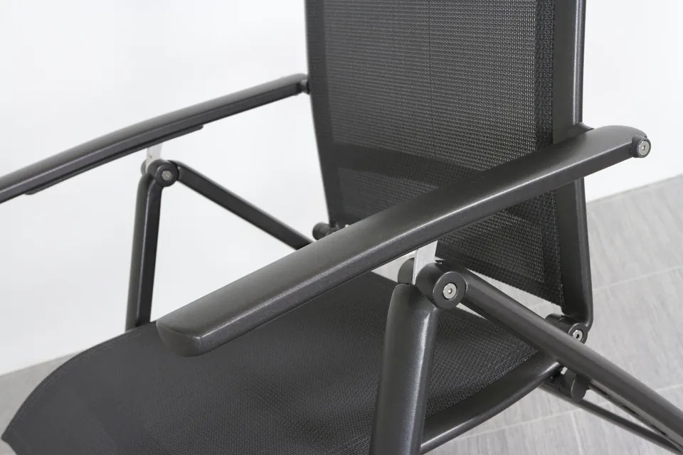 Kettler Legato Curve/Cubic 4-persoons verstelbare tuinset 160x95 cm. - Antraciet