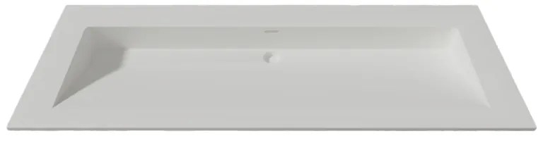 Lambini Designs Flora solid surface wastafel 120cm zonder kraangaten wit mat