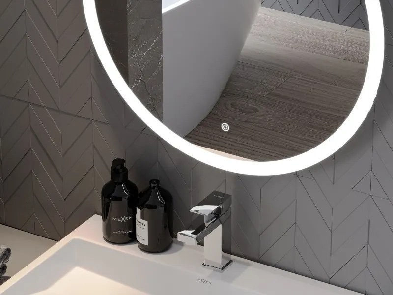 Mexen Oro verlichte badkamer spiegel, rond 50 cm, LED 6000K, anti-condens - 9824-050-050-611-00