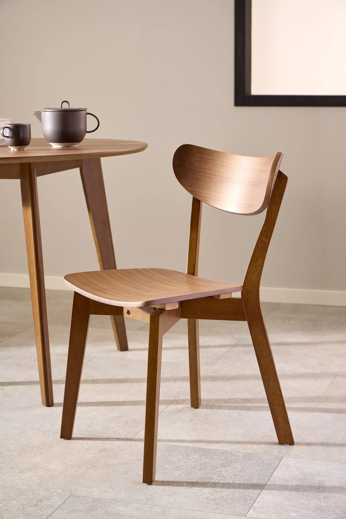 ROXY natuurlijke walnoot - HOUTEN STOEL VOOR WOONKAMER, EETKAMER, KEUKEN, RETRO