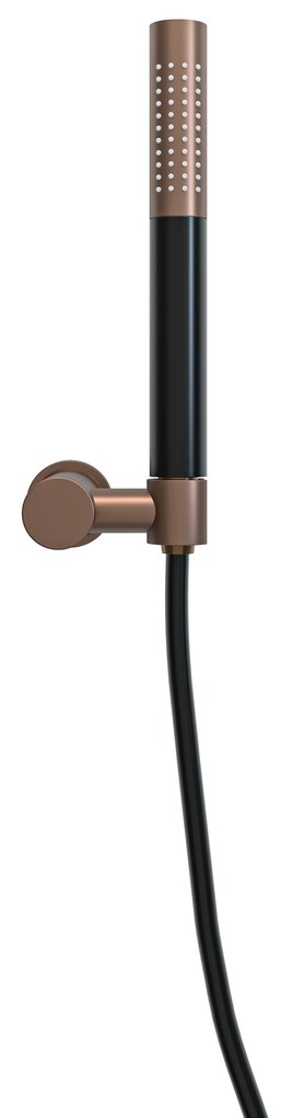 Mueller Bronzo staafhanddoucheset met wandhouder mat zwart met brons geborsteld