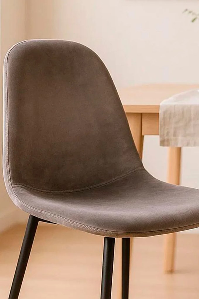 Teok Stoel Zwart Fluweel