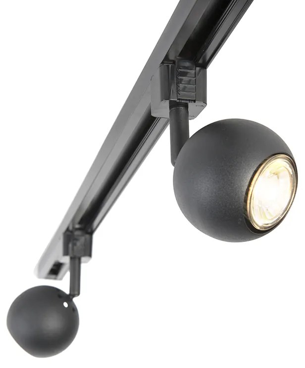 Modern railsysteem met 5 Spot / Opbouwspot / Plafondspots zwart 1-fase - Iconic Gissi Modern GU10 Binnenverlichting Lamp