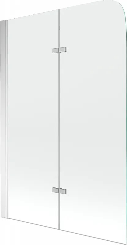 Mexen Felix badwand 2-delig 100 x 140 cm, transparant, chroom - 890-100-002-01-00