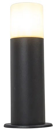 Staande buitenlamp zwart met opaal kap wit 30 cm IP44 - Odense