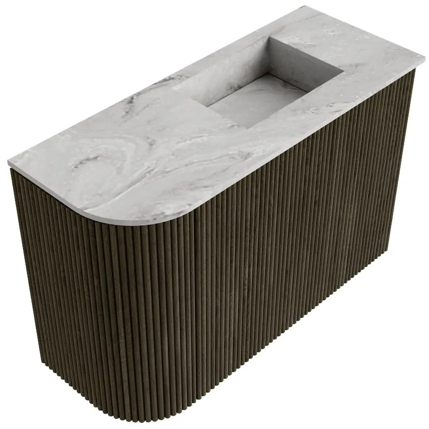 Mondiaz Joya DLux 60cm toiletmeubel ronding links shadow met wastafel faye rechts 1 kraangat glace