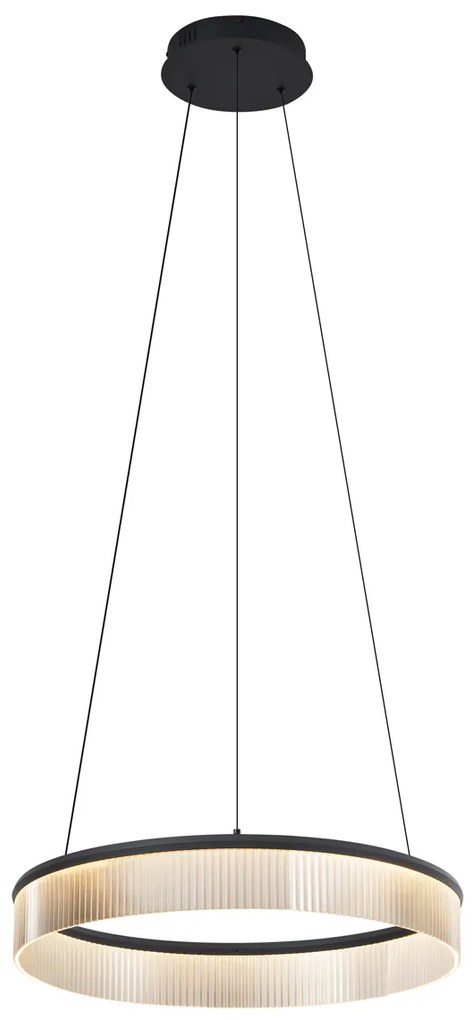Moderne hanglamp zwart 59cm incl. LED 3-staps dimbaar - Anello Chandelier Modern rond Binnenverlichting Lamp