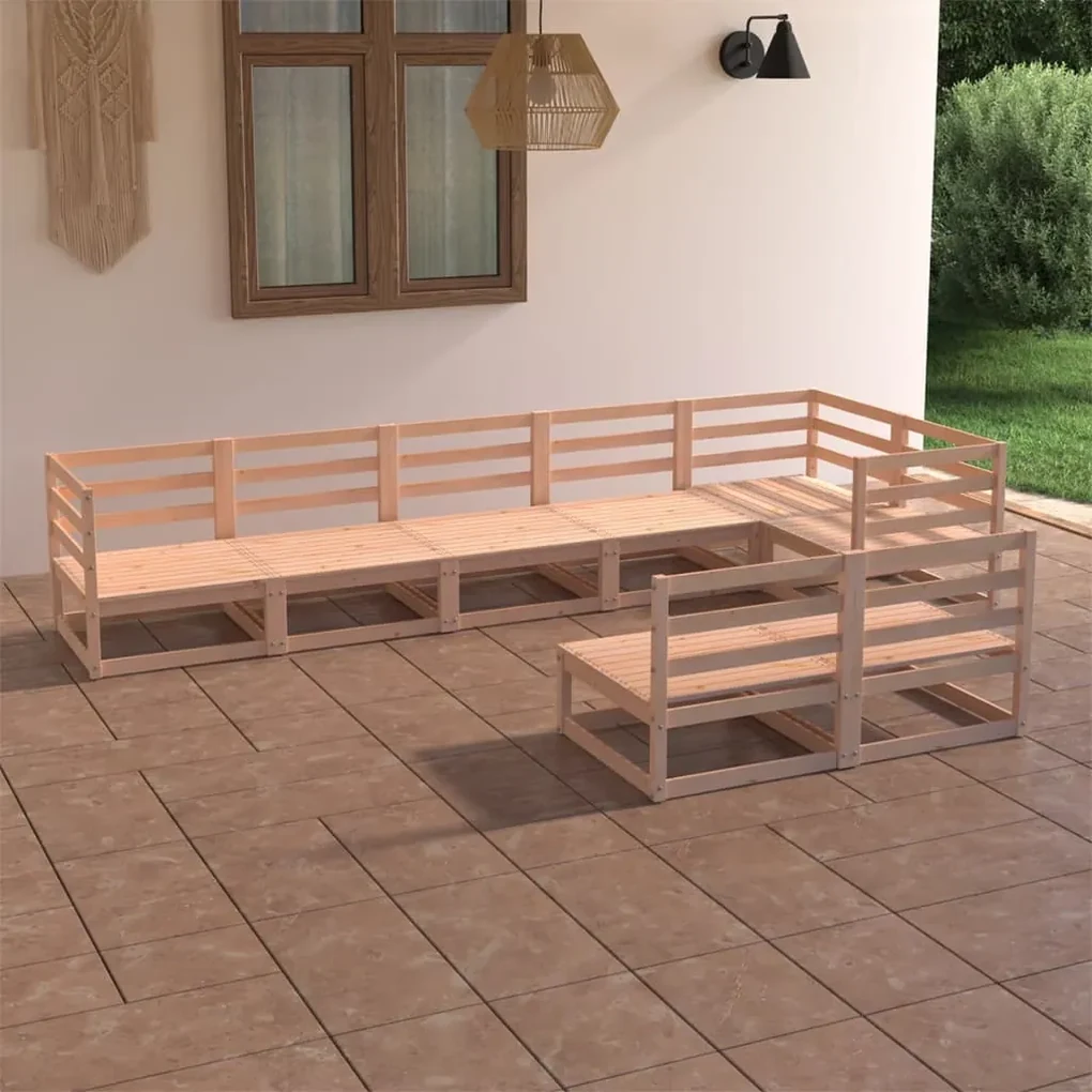 vidaXL 8-delige Loungeset massief grenenhout