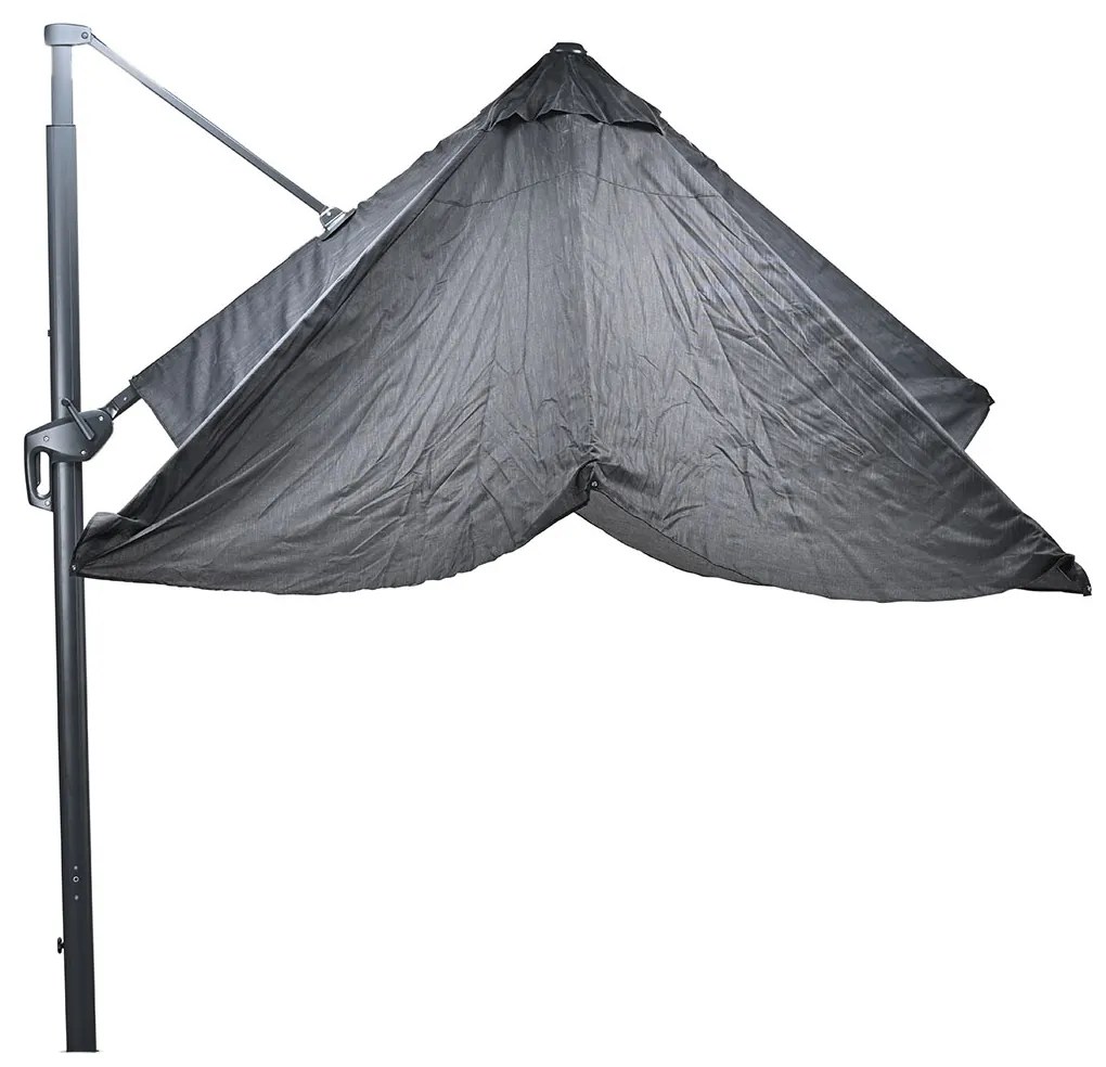 Garden Impressions Hawaii Big Pole telescopic zweefparasol 300x400 cm - zwart