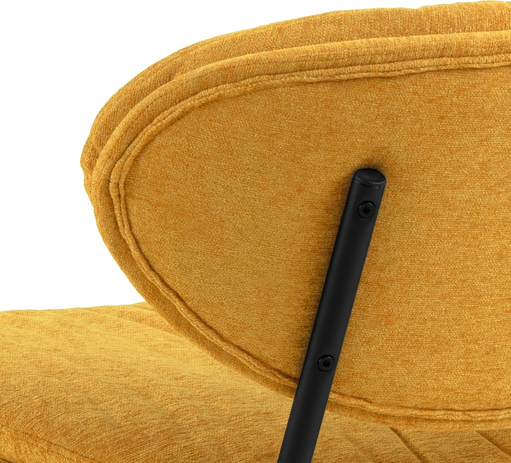 SOPHIA Mosterd (stof Apia 280)/zwart onderstel - RELAXFAUTEUIL STOEL VOOR DE WOONKAMER/HET KANTOOR MET BEKLEDING