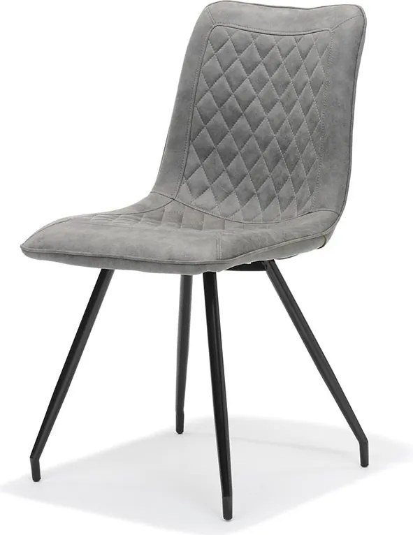 Eetkamerstoel - Brescia - lederlook Soft steel