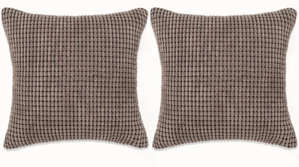 vidaXL Sierkussenset 60x60 cm velours bruin 2-delig