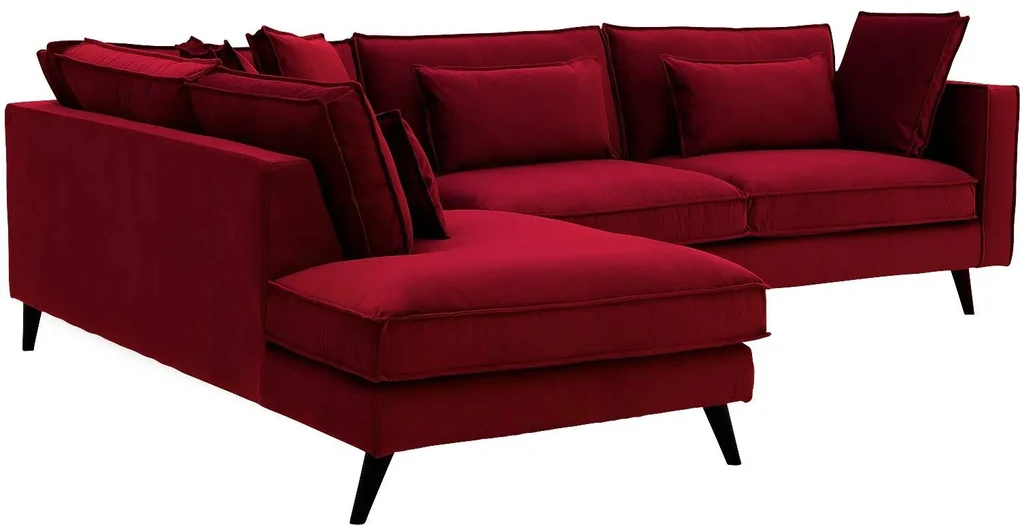 Goossens Bank Suite rood, stof, 2-zits, elegant chic met ligelement links