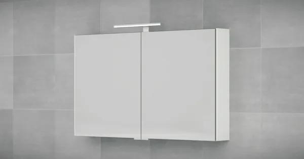 Bruynzeel spiegelkast 120x70cm met 2 deuren exclusief verlichting aluminium 232408