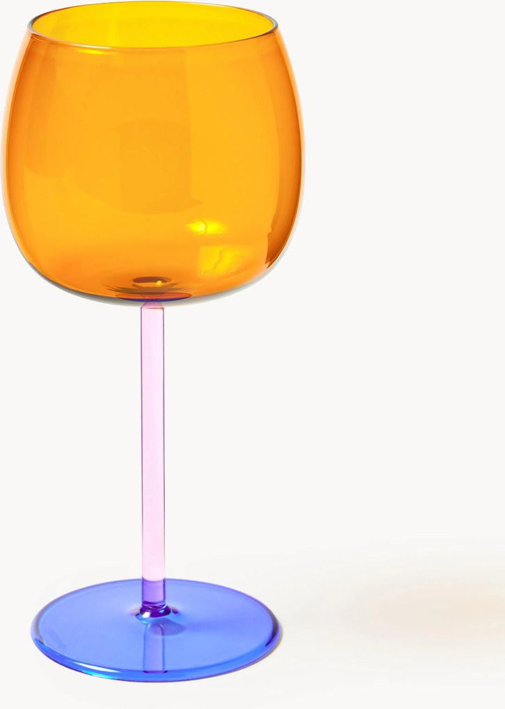 Mondgeblazen rode wijnglazen Karisa, 4-delig