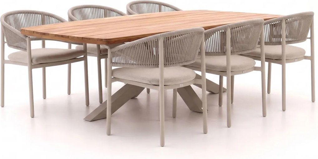 Diningset Bellagio  | 6 personen teakhout | Tuinset stapelbaar | 7-delig | Kees Smit Tuinmeubelen