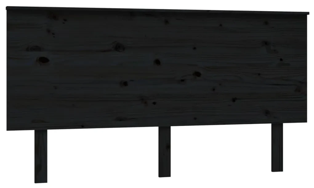 vidaXL Hoofdbord 154x6x82,5 cm massief grenenhout zwart
