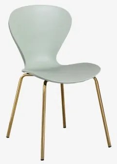 Stapelbare Eetkamerstoelen Set Van 4 Uit Goud & Polypropyleen Celadon & Polypropyleen - Sklum