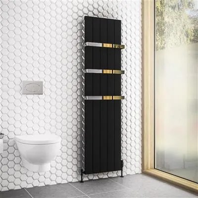 Eastbrook Rosano verticale aluminium radiator 180x47cm Mat zwart 1580 watt