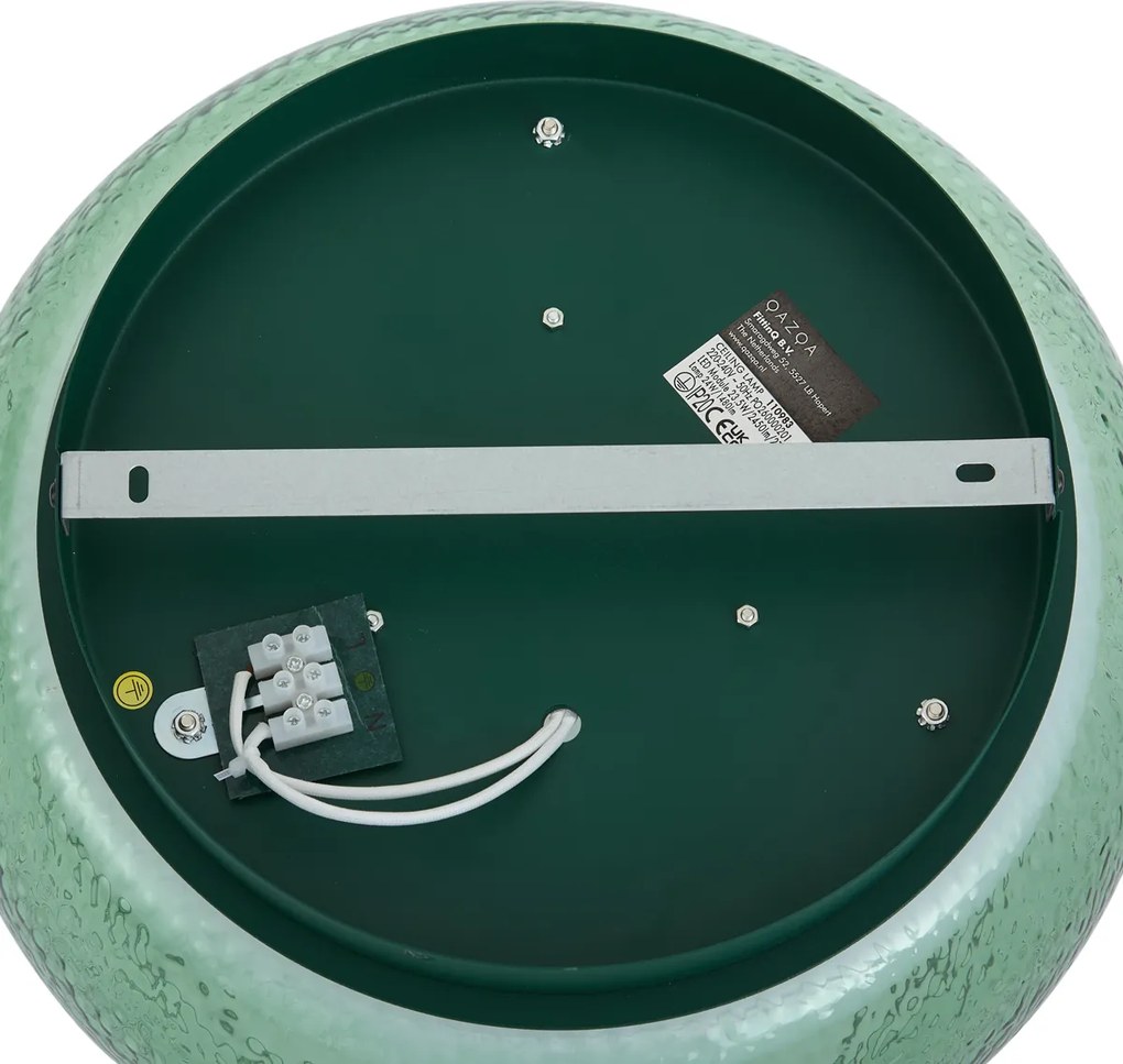 Art Deco plafondlamp groen met glas incl. LED 3-staps dimbaar - Thimble
