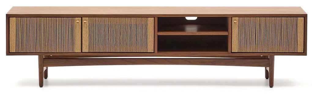 Kave Home Elan Retro Tv-meubel Walnoot Met Touw - 200x40x50cm.