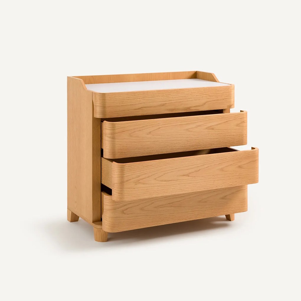 Ladekast in eikenfineer, design E. Gallina, Junius