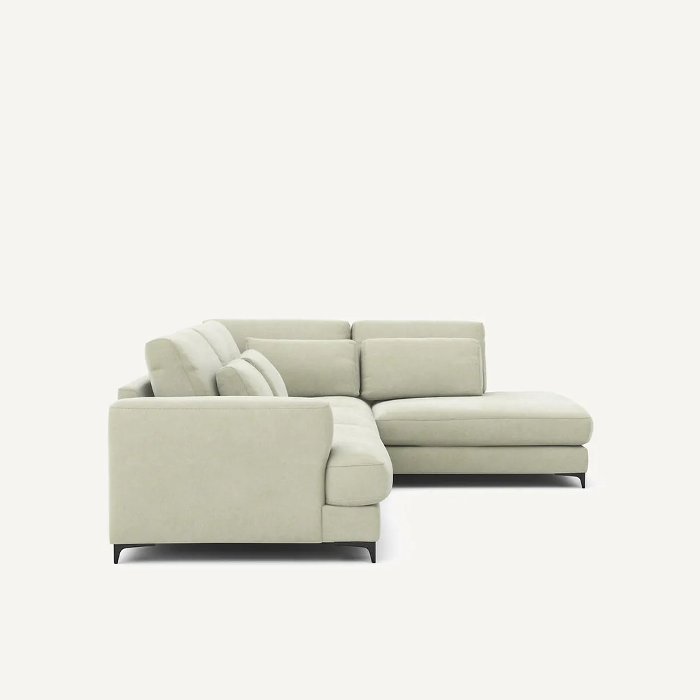 Omvormbare hoekbank rechts, stonewashed fluweel, Marsile