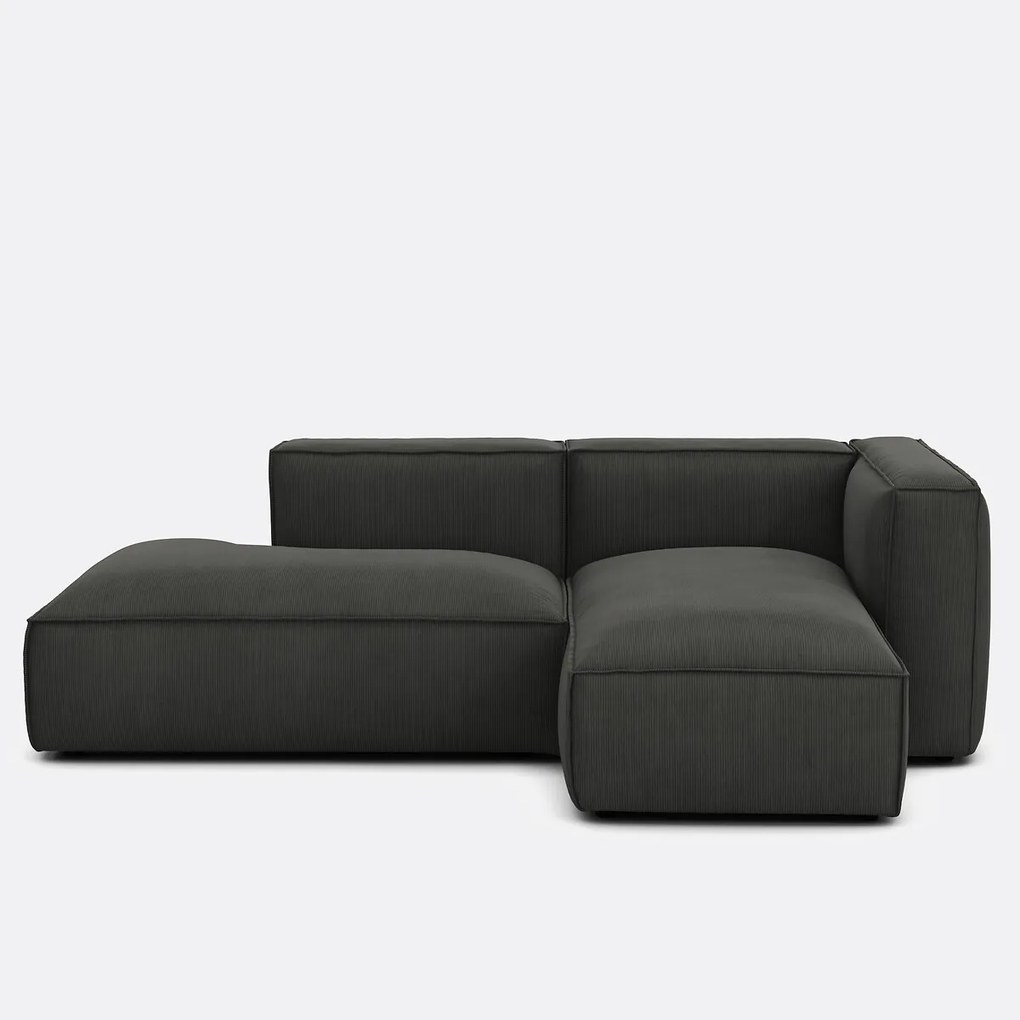Modulaire hoekbank rechts in ribfluweel, SEVEN