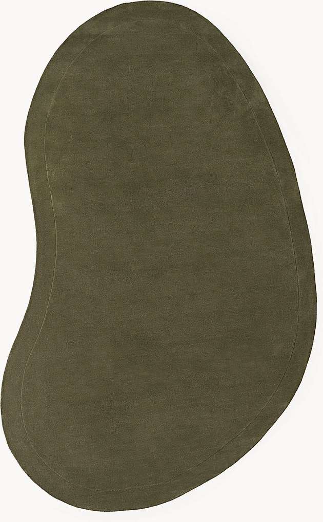 Handgetuft wollen vloerkleed Kadey in organische vorm