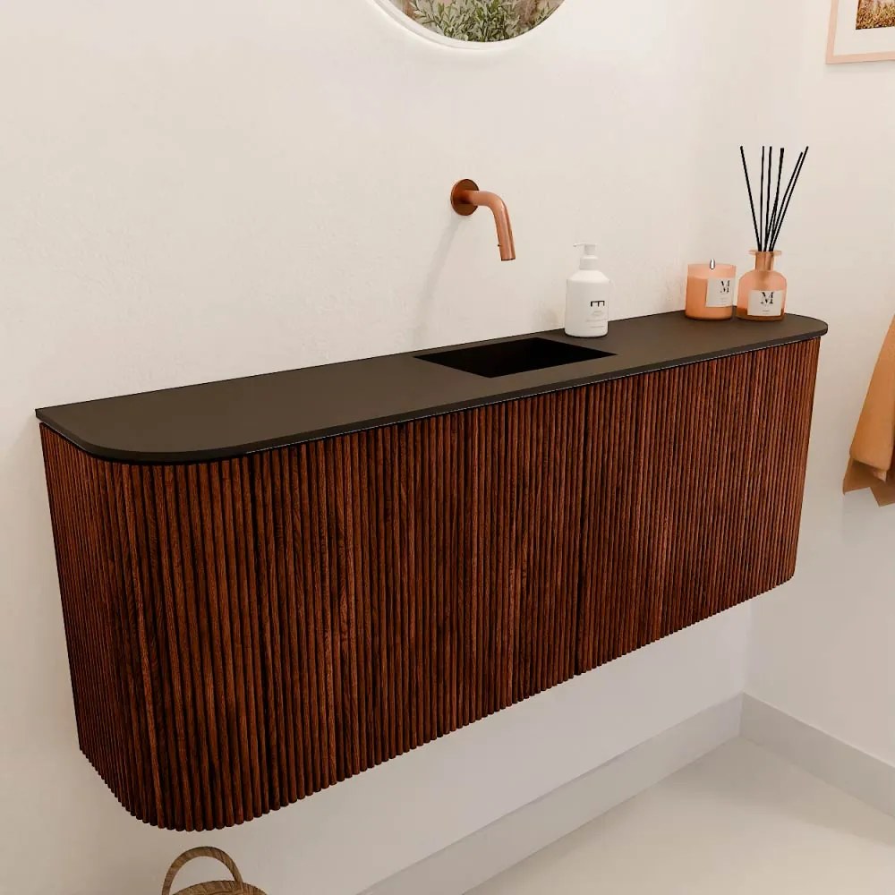 Mondiaz Joya 115cm toiletmeubel ronding links/rechts ruby met wastafel faye midden zonder kraangat urban