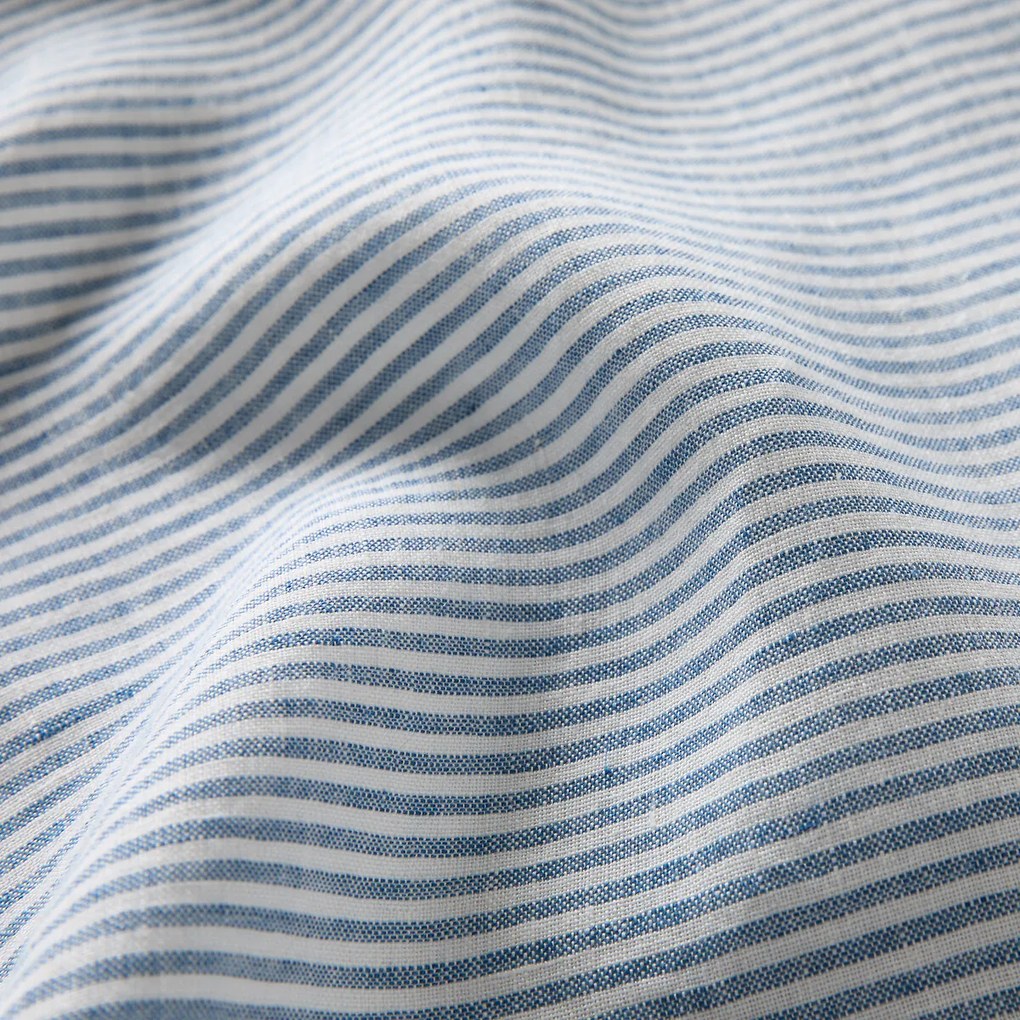 Plat laken in gewassen linnen, Limona blauw