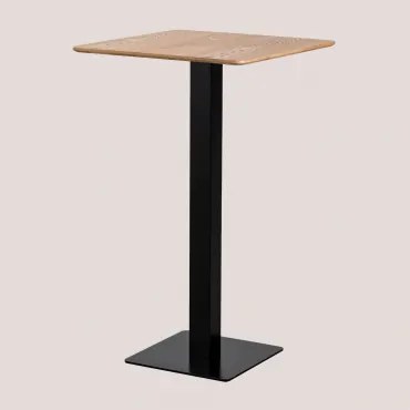Vierkante Hoge Barkruk Van Esdoornfineer Espresso Zwart & ↔︎ 60 Cm - Sklum