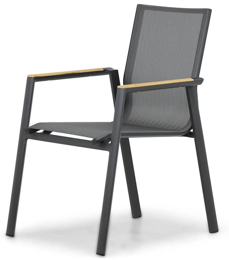 Tuinset 6 personen 210 cm Aluminium/textileen Grijs Lifestyle Garden Furniture Fiora/Venustas