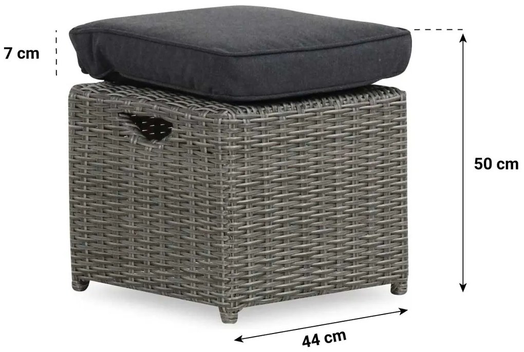 Dining Loungeset 5 personen Wicker Grijs  Garden Collections New Castle