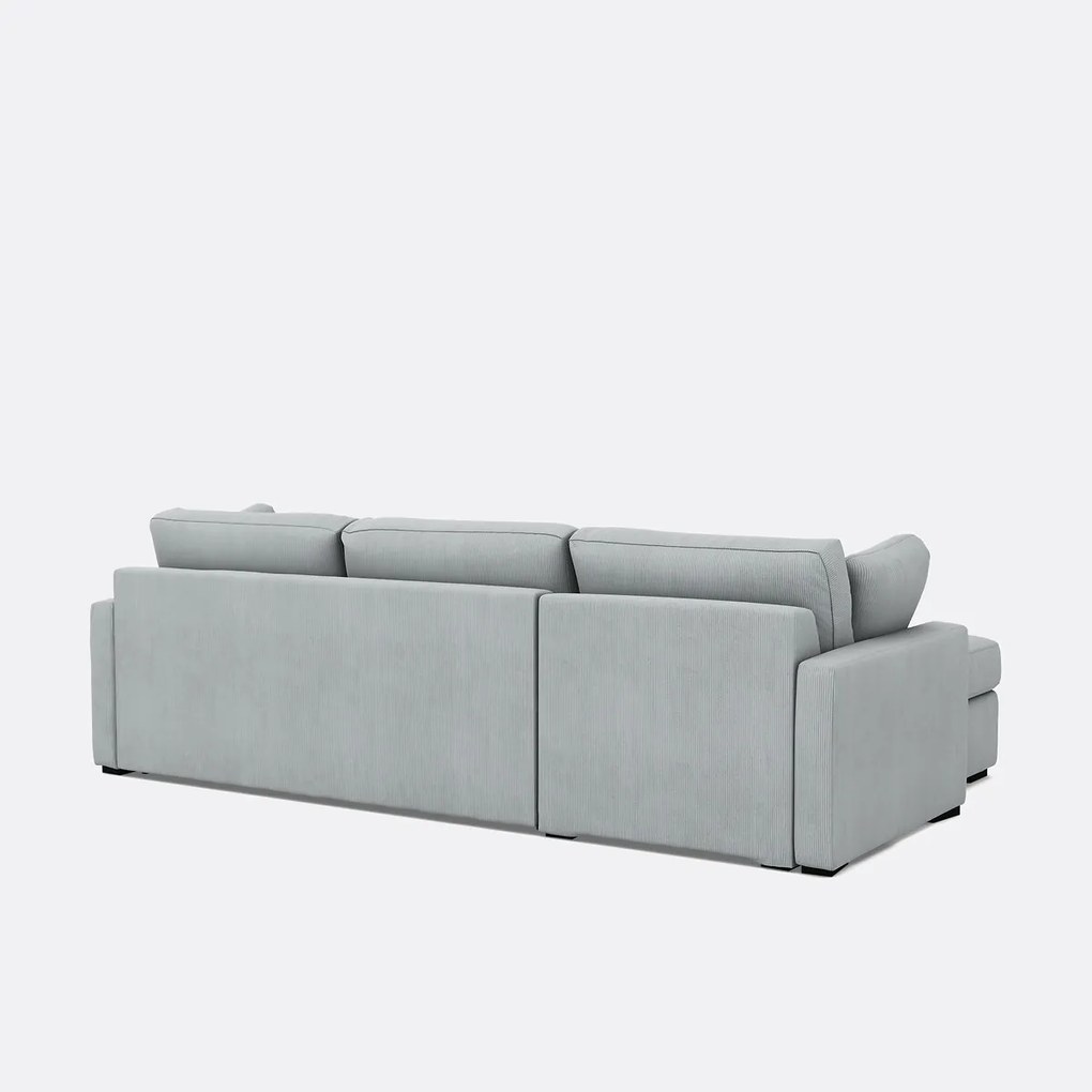 Hoekslaapbank in fijn ribfluweel, schuim, Timor